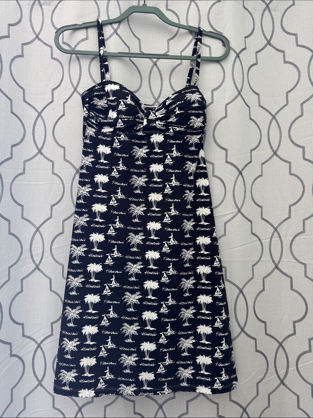 Tommy Bahama Black & White Tropical Print Slip Dress